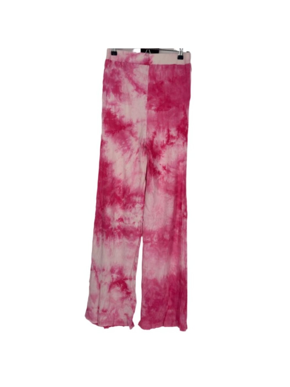 3 Piece Tie Dye Lounge Set Large Pink Ribbed Cami Top + Flare Pants + Hoodie Y2K - Picture 8 of 11